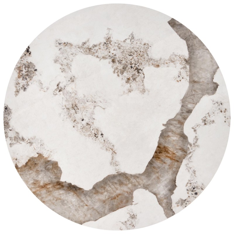 'INES Set of 2 Benches, Beige Marble / White' 'INES Set of 2 Benches, Beige Marble / White'