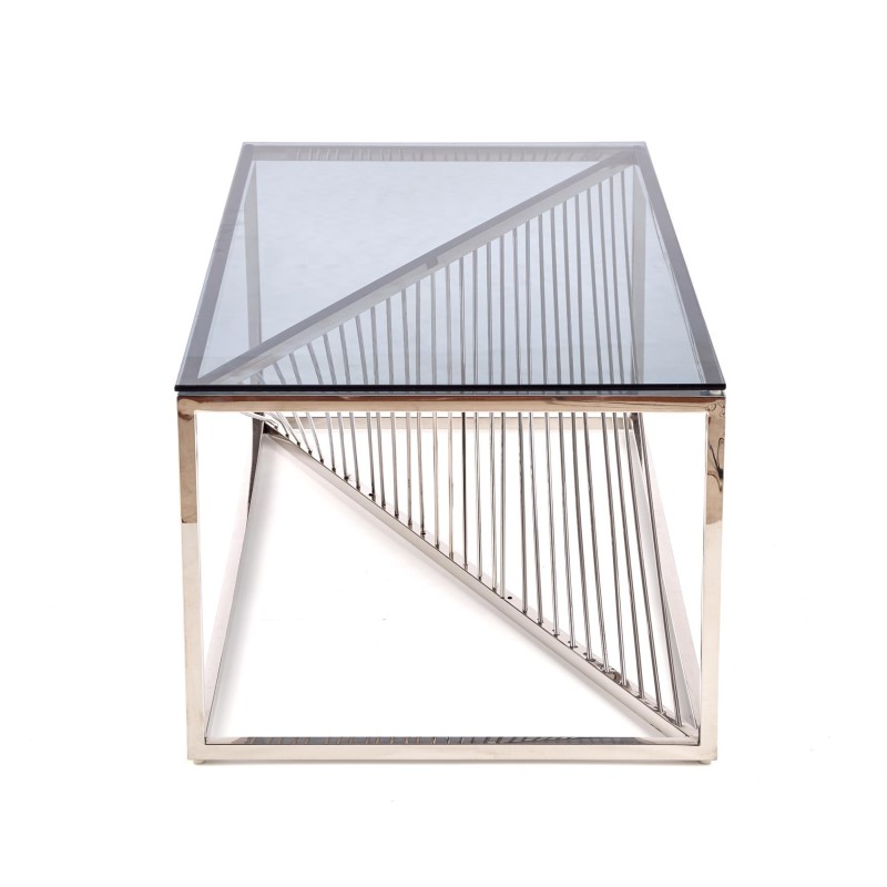 'INFINITY Coffee Table, Frame - Silver, Glass - Smoked' 'INFINITY Coffee Table, Frame - Silver, Glass - Smoked'