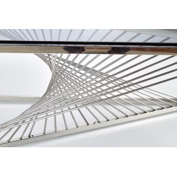 'INFINITY Coffee Table, Frame - Silver, Glass - Smoked' 'INFINITY Coffee Table, Frame - Silver, Glass - Smoked'