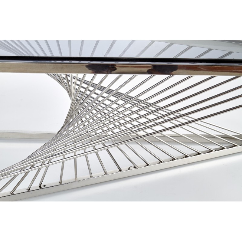'INFINITY Coffee Table, Frame - Silver, Glass - Smoked' 'INFINITY Coffee Table, Frame - Silver, Glass - Smoked'
