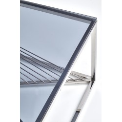 'INFINITY Coffee Table, Frame - Silver, Glass - Smoked' 'INFINITY Coffee Table, Frame - Silver, Glass - Smoked'