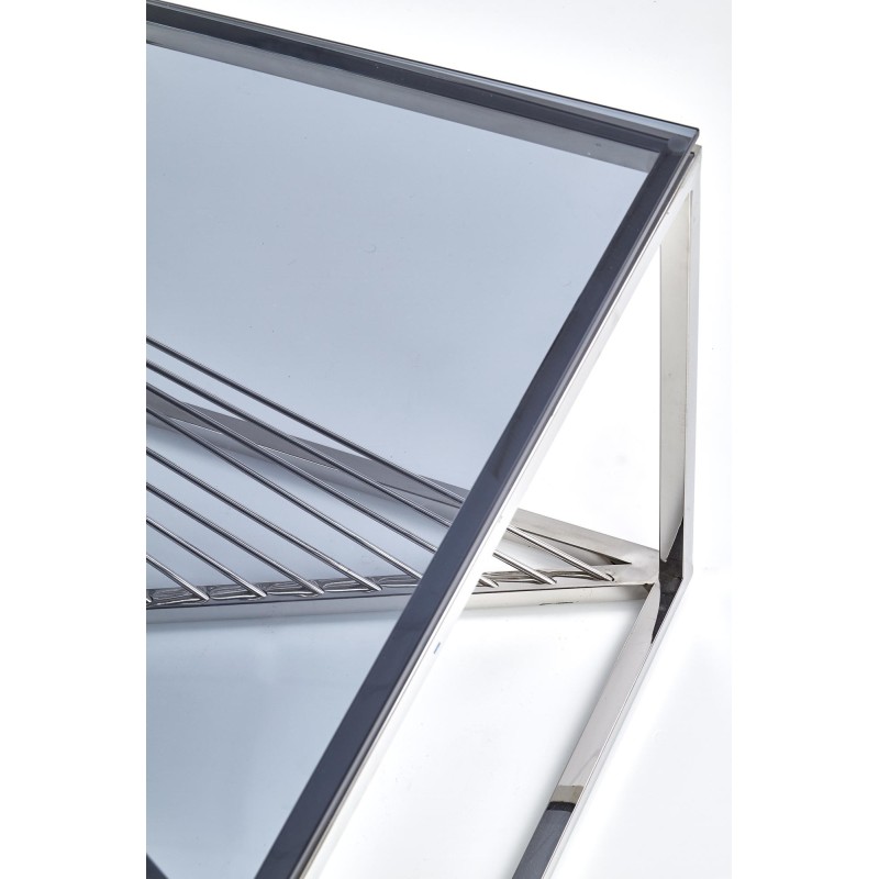 'INFINITY Coffee Table, Frame - Silver, Glass - Smoked' 'INFINITY Coffee Table, Frame - Silver, Glass - Smoked'