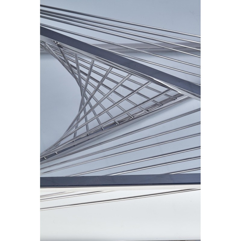 'INFINITY Coffee Table, Frame - Silver, Glass - Smoked' 'INFINITY Coffee Table, Frame - Silver, Glass - Smoked'