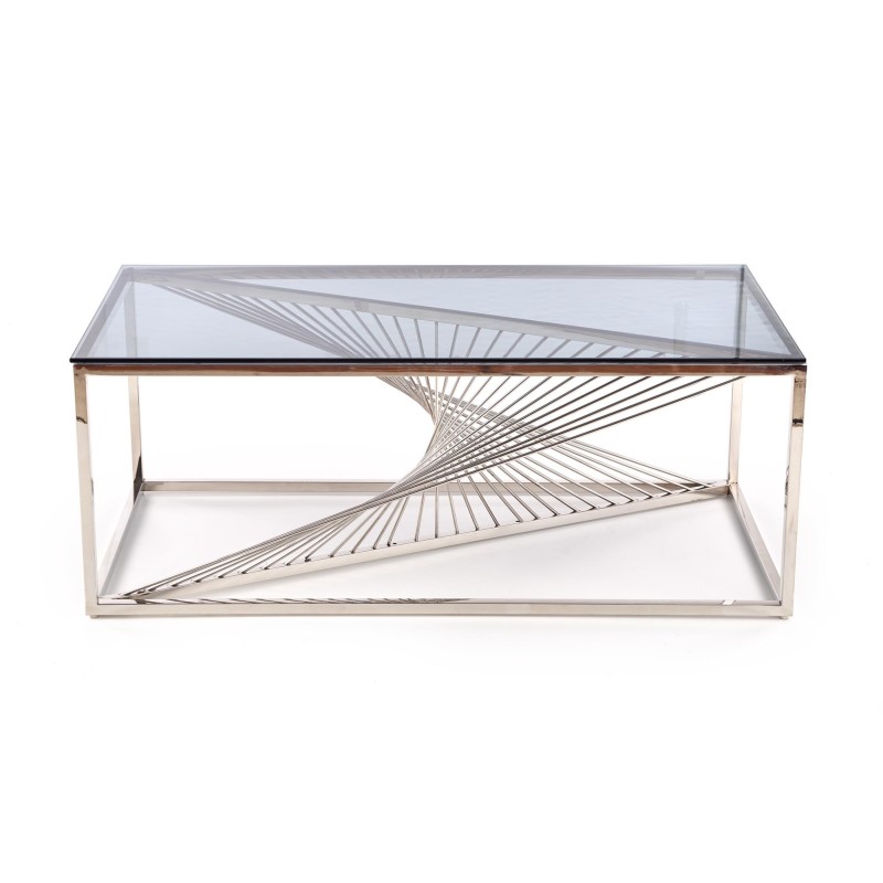 'INFINITY Coffee Table, Frame - Silver, Glass - Smoked' 'INFINITY Coffee Table, Frame - Silver, Glass - Smoked'