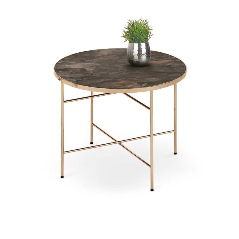 'ISABELLE Dark Marble / Champagne Coffee Table' 'ISABELLE Dark Marble / Champagne Coffee Table'