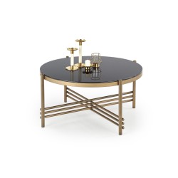 'ISMENA Coffee Table Frame - Gold, Top - Black'