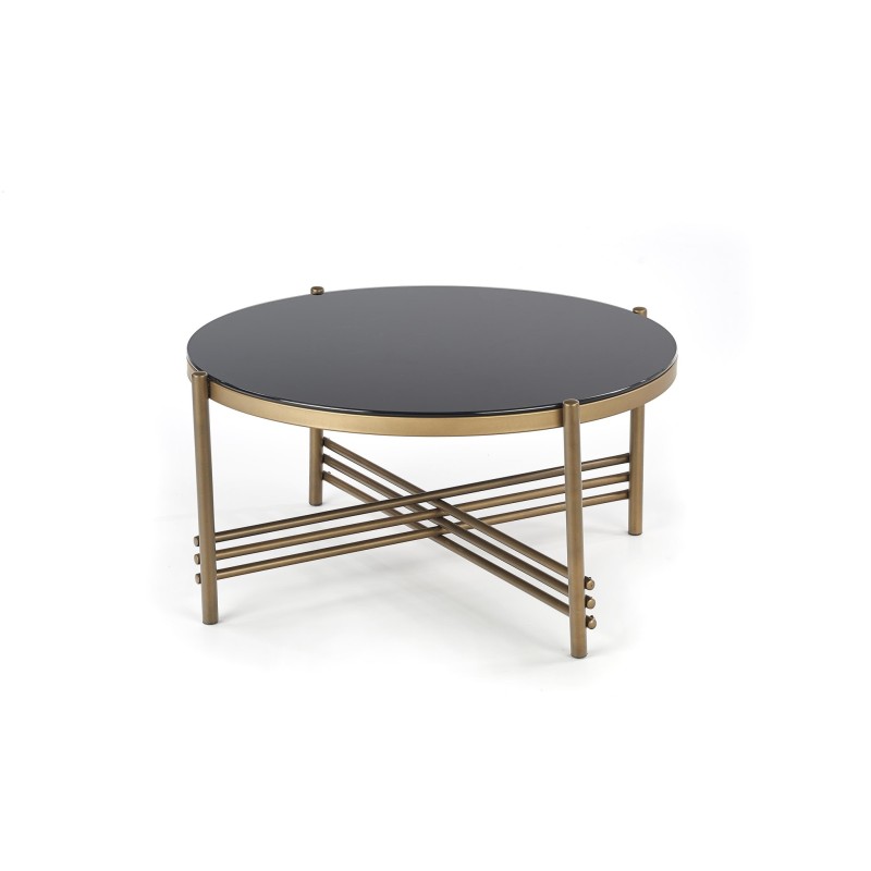 'ISMENA Coffee Table Frame - Gold, Top - Black' 'ISMENA Coffee Table Frame - Gold, Top - Black'