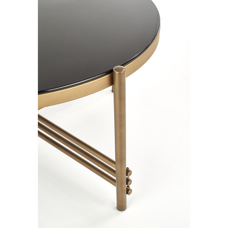 'ISMENA Coffee Table Frame - Gold, Top - Black' 'ISMENA Coffee Table Frame - Gold, Top - Black'