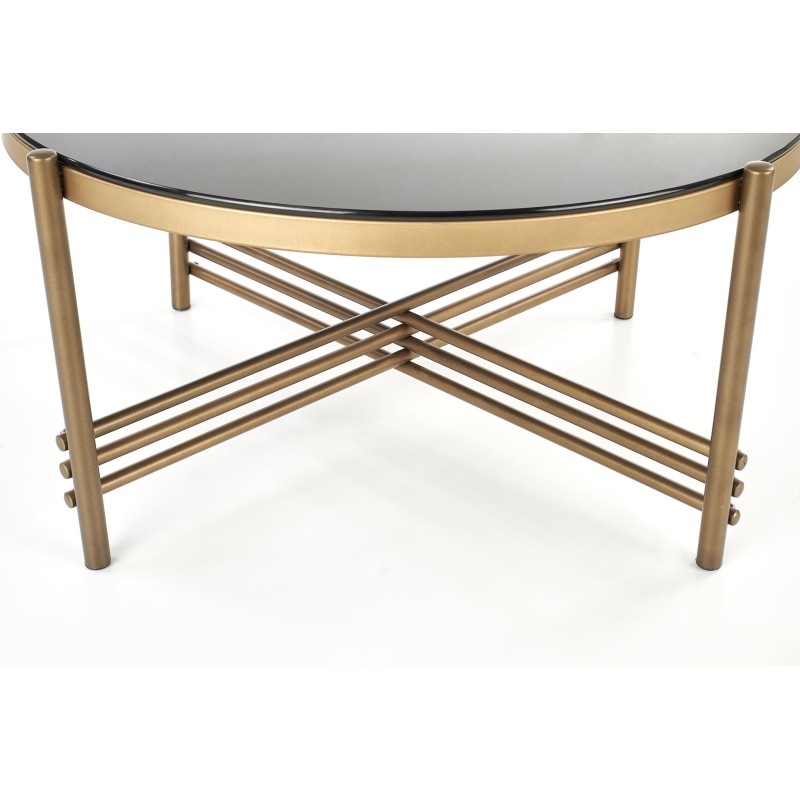 'ISMENA Coffee Table Frame - Gold, Top - Black' 'ISMENA Coffee Table Frame - Gold, Top - Black'