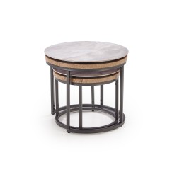 'ITAKA Set of 2 Benches, Ashen Marble / Graphite' 'ITAKA Set of 2 Benches, Ashen Marble / Graphite'