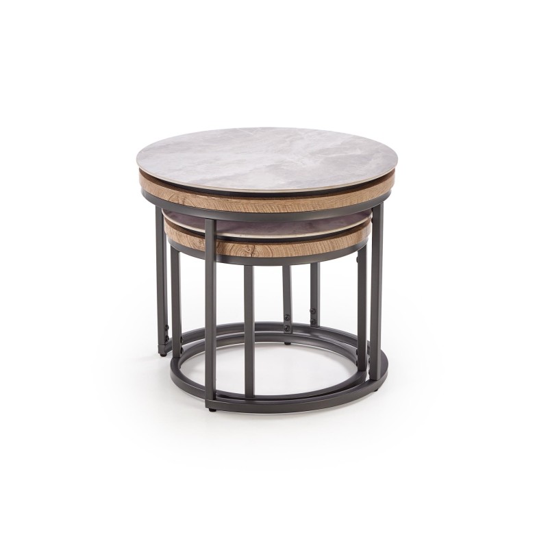 'ITAKA Set of 2 Benches, Ashen Marble / Graphite' 'ITAKA Set of 2 Benches, Ashen Marble / Graphite'