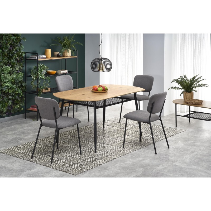 'JACKSON Table, Top - Golden Oak, Leg - Black' 'JACKSON Table, Top - Golden Oak, Leg - Black'