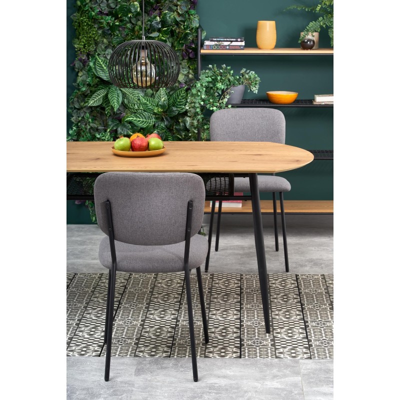 'JACKSON Table, Top - Golden Oak, Leg - Black' 'JACKSON Table, Top - Golden Oak, Leg - Black'