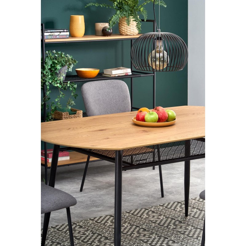 'JACKSON Table, Top - Golden Oak, Leg - Black' 'JACKSON Table, Top - Golden Oak, Leg - Black'