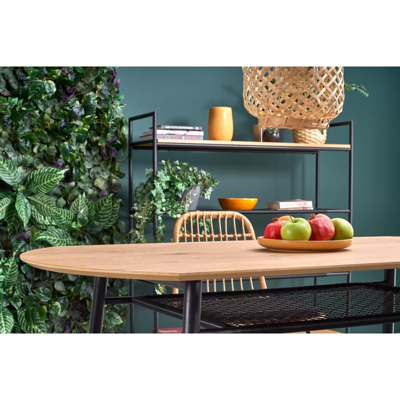 'JACKSON Table, Top - Golden Oak, Leg - Black' 'JACKSON Table, Top - Golden Oak, Leg - Black'