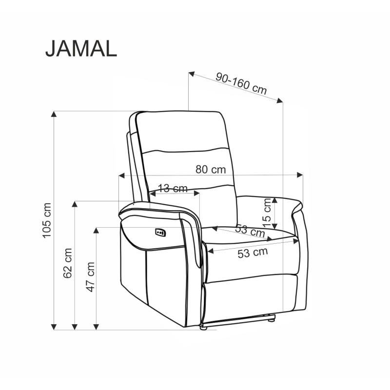 JAMAL fotel wypoczynkowy popielaty (1p 1szt) JAMAL fotel wypoczynkowy popielaty (1p 1szt)