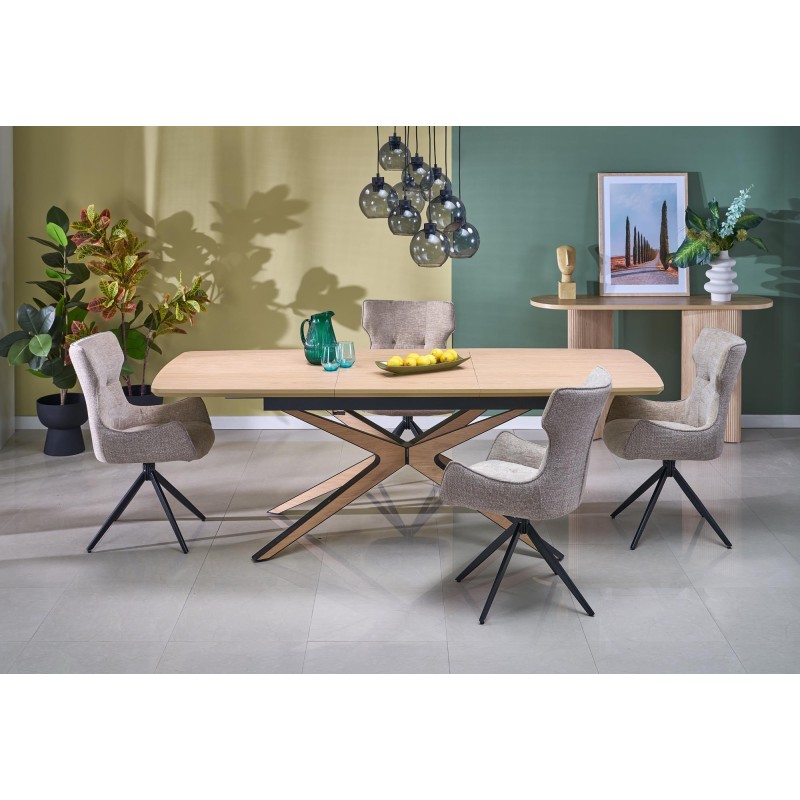 'JAMES Extendable Table, Natural / Black' 'JAMES Extendable Table, Natural / Black'