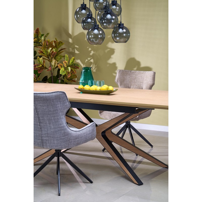 'JAMES Extendable Table, Natural / Black' 'JAMES Extendable Table, Natural / Black'
