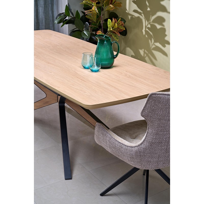 'JAMES Extendable Table, Natural / Black' 'JAMES Extendable Table, Natural / Black'
