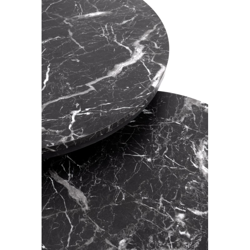 'JAVA Set of 2 Benches, Black Marble / Black' 'JAVA Set of 2 Benches, Black Marble / Black'