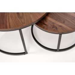 'JAVA Set of 2 Benches, Walnut / Black' 'JAVA Set of 2 Benches, Walnut / Black'