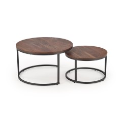 'JAVA Set of 2 Benches, Walnut / Black' 'JAVA Set of 2 Benches, Walnut / Black'