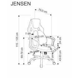 JENSEN fotel gabinetowy, czarny - popielaty - czerwony JENSEN fotel gabinetowy, czarny - popielaty - czerwony