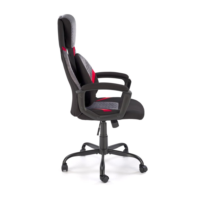 JENSEN fotel gabinetowy, czarny - popielaty - czerwony JENSEN fotel gabinetowy, czarny - popielaty - czerwony