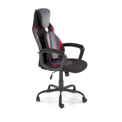 JENSEN fotel gabinetowy, czarny - popielaty - czerwony JENSEN fotel gabinetowy, czarny - popielaty - czerwony