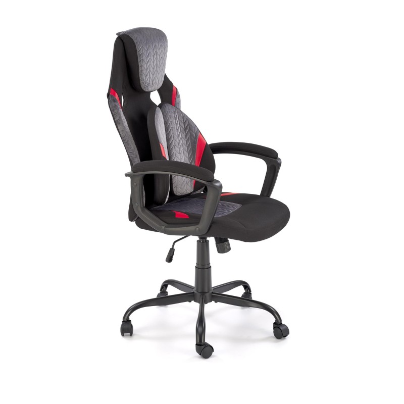 JENSEN fotel gabinetowy, czarny - popielaty - czerwony JENSEN fotel gabinetowy, czarny - popielaty - czerwony