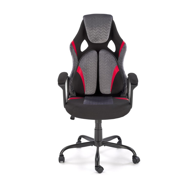 JENSEN fotel gabinetowy, czarny - popielaty - czerwony JENSEN fotel gabinetowy, czarny - popielaty - czerwony