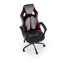 JENSEN fotel gabinetowy, czarny - popielaty - czerwony JENSEN fotel gabinetowy, czarny - popielaty - czerwony
