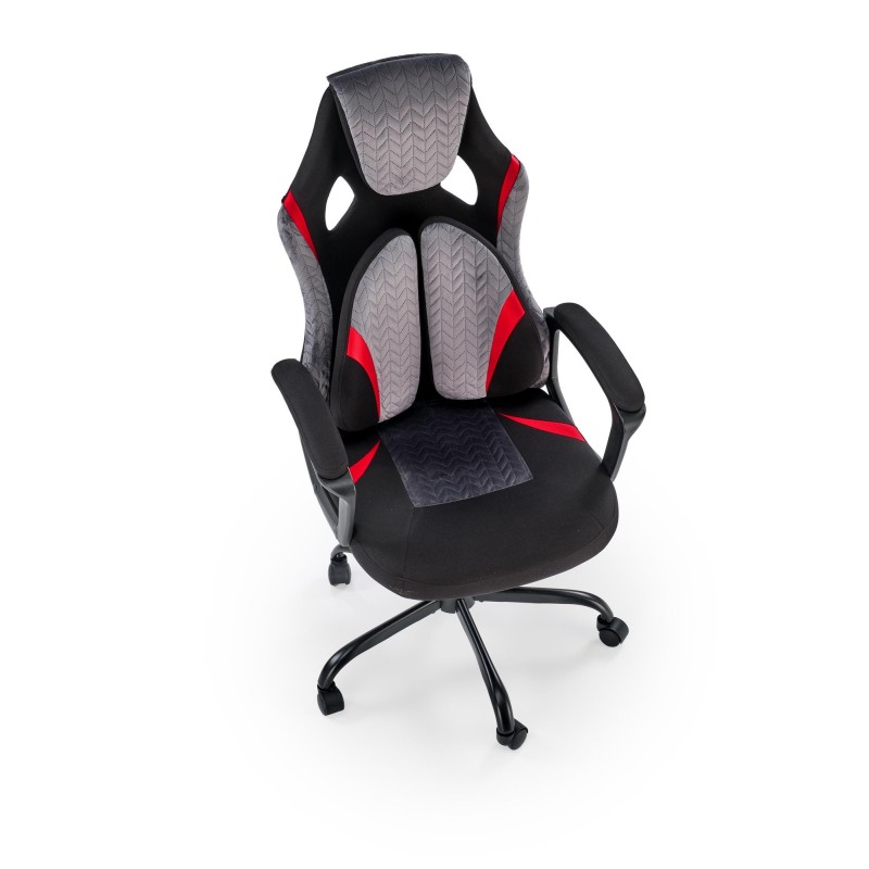 JENSEN fotel gabinetowy, czarny - popielaty - czerwony JENSEN fotel gabinetowy, czarny - popielaty - czerwony