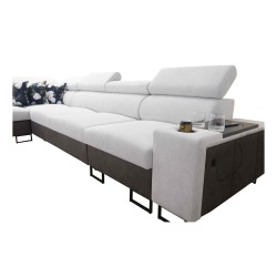 Prestige XI Mini corner sofa with sleeping function and USB port - Soft to the touch, Freya 210.02 + Tauro 8202