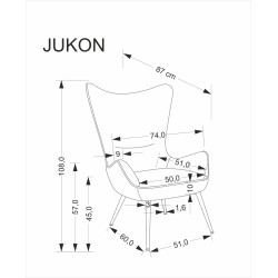JUKON fotel wypoczynkowy popielaty (1p 1szt) JUKON fotel wypoczynkowy popielaty (1p 1szt)
