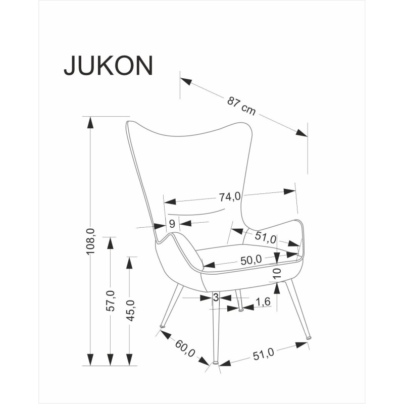 JUKON fotel wypoczynkowy popielaty (1p 1szt) JUKON fotel wypoczynkowy popielaty (1p 1szt)