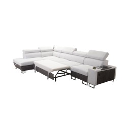 Prestige XI Mini corner sofa with sleeping function and USB port - Soft to the touch, Freya 210.02 + Tauro 8202