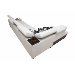 Prestige XI Mini corner sofa with sleeping function and USB port - Soft to the touch, Freya 210.02 + Tauro 8202