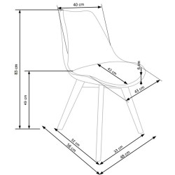 K245 krzesło bezbarwny / biały (1p 2szt) K245 krzesło bezbarwny / biały (1p 2szt)