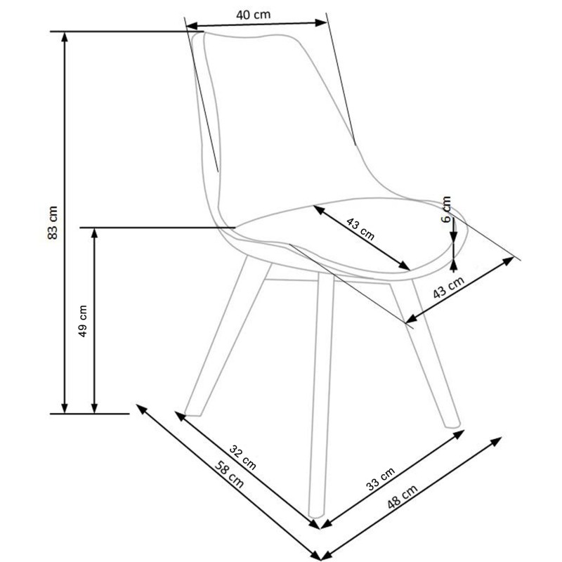 K245 krzesło bezbarwny / biały (1p 2szt) K245 krzesło bezbarwny / biały (1p 2szt)