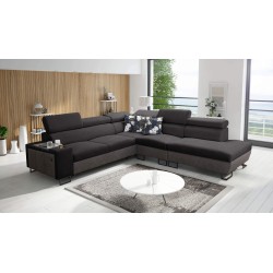 Narożnik Prestige IX z funkcją spania i portem usb - Miękka w dotyku, Freya 210.25 + Tauro 8207
