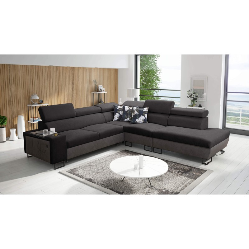 Ecksofa Prestige IX mit Schlaffunktion und USB-Anschluss - Weich im Griff, Freya 210.25 + Tauro 8207