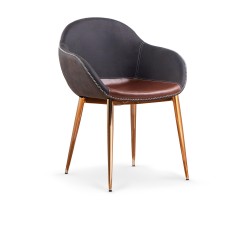 'K304 Dark Ash / Brown / Gold Chrome Chair'