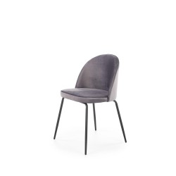 'K314 Chair Legs - Black, Upholstery - Ash Grey'