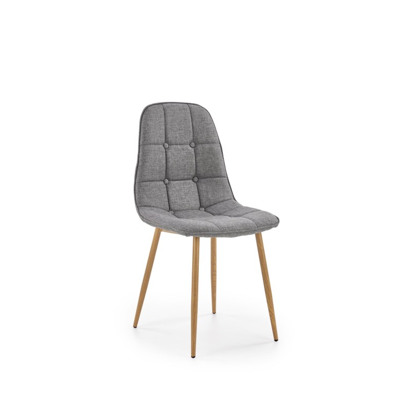 'K316 Upholstered Chair - Ash Grey, Legs - Honey Oak'