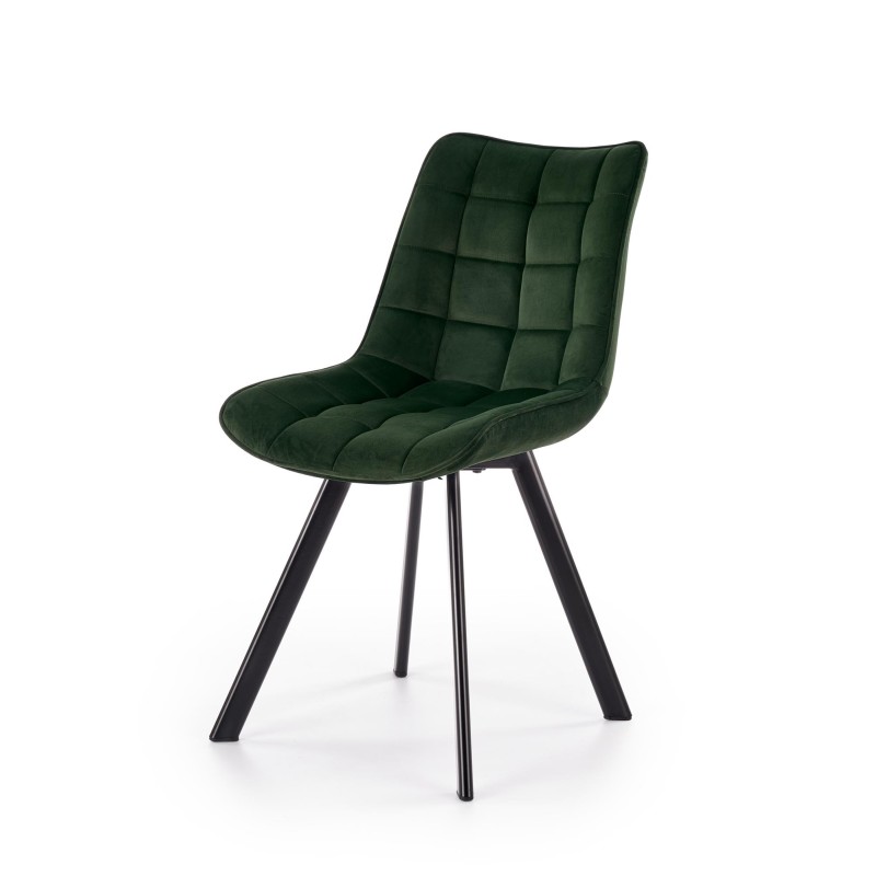 'K332 Chair Legs - Black, Seat - Dark Green'