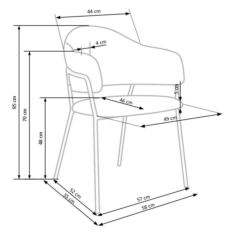 'K359 Ash Grey Chair' 'K359 Ash Grey Chair'