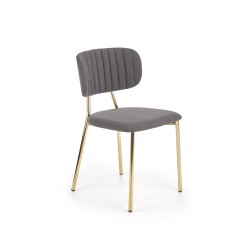 'K362 Chair, Upholstery - Dark Ash, Legs - Gold'