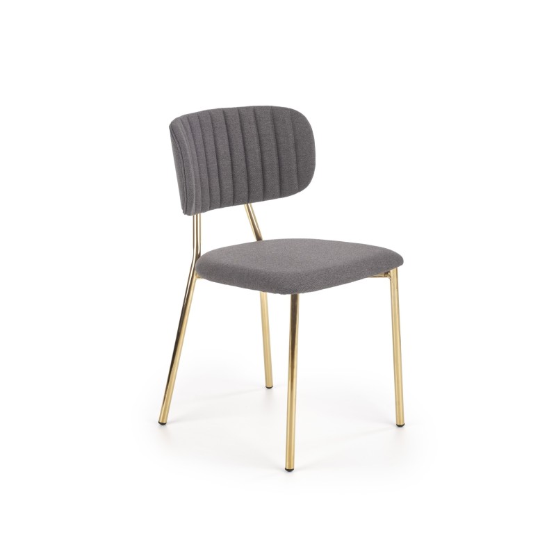 'K362 Chair, Upholstery - Dark Ash, Legs - Gold' 'K362 Chair, Upholstery - Dark Ash, Legs - Gold'