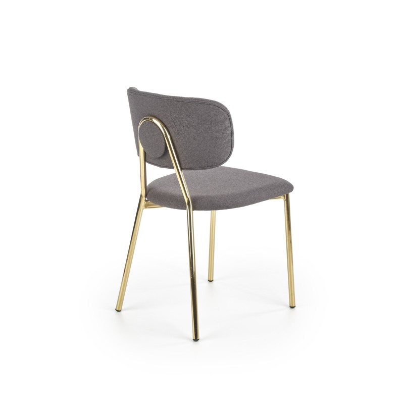 'K362 Chair, Upholstery - Dark Ash, Legs - Gold' 'K362 Chair, Upholstery - Dark Ash, Legs - Gold'
